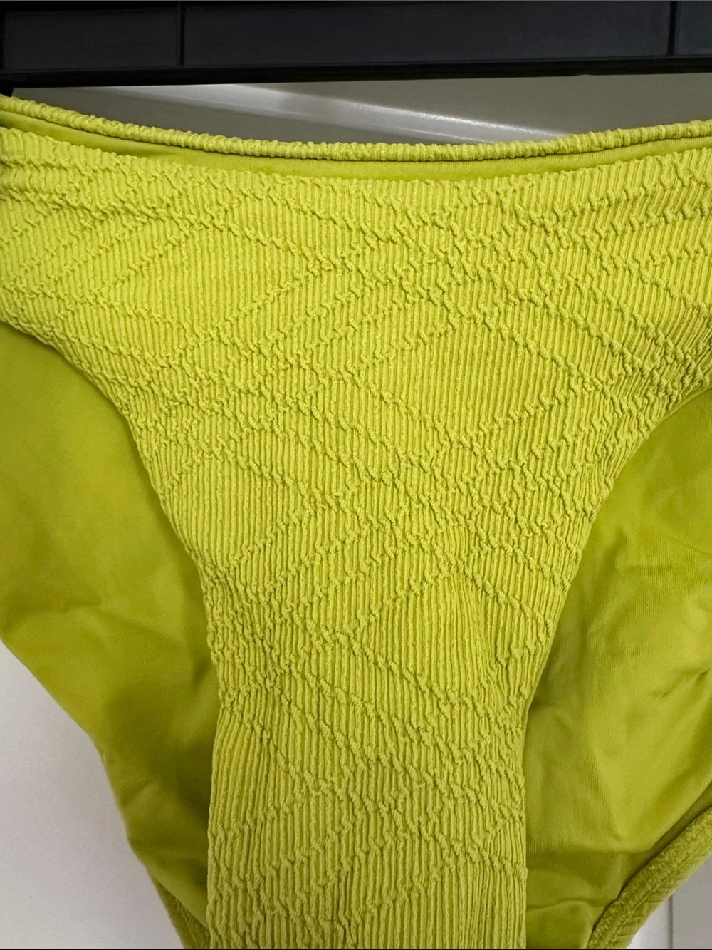 Monday Swimwear Olive Green Textured Triangle Bikini